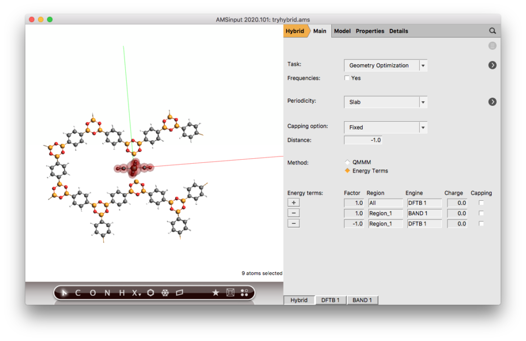 2D MOF DFT/DFTB