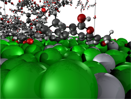 Coal combustion on MoNi catalyst with ReaxFF