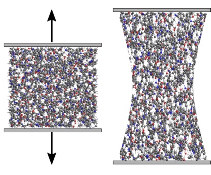 Stress-strain polymers reaxff