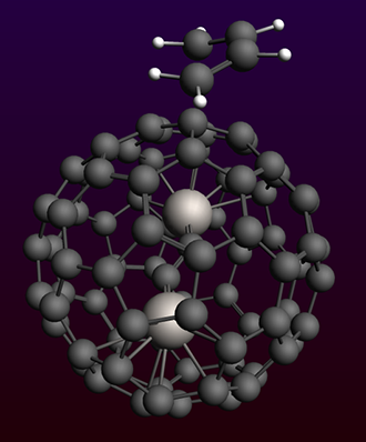 Most favorable transition state for Diels-Alder reaction with Ti2C2@C78